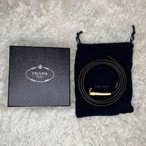 Prada Saffiano Leather Belt in Black size EU90/US36